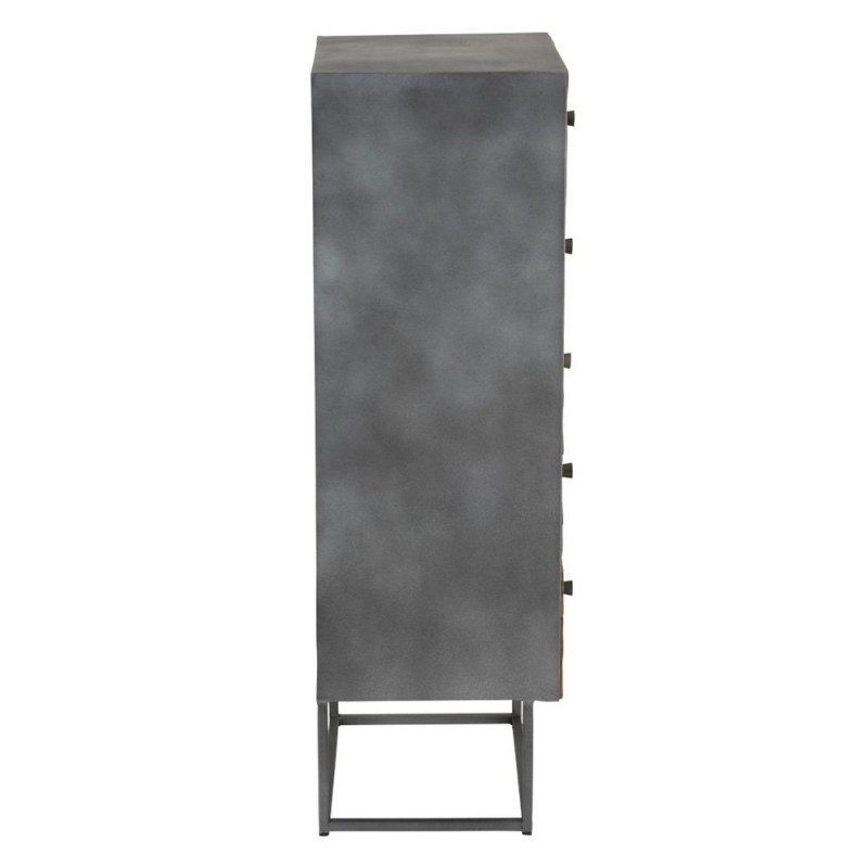 Commode haute moderne 5 tiroirs en bois NIKINE
