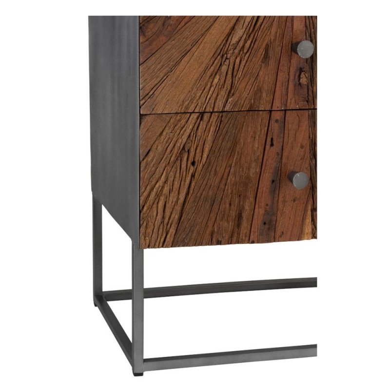 Commode haute moderne 5 tiroirs en bois NIKINE
