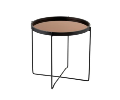 Table d'appoint minimaliste en bois et métal GUEYE
