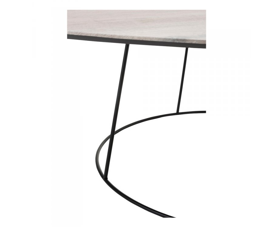 Table basse ovale en bois et métal KADIA