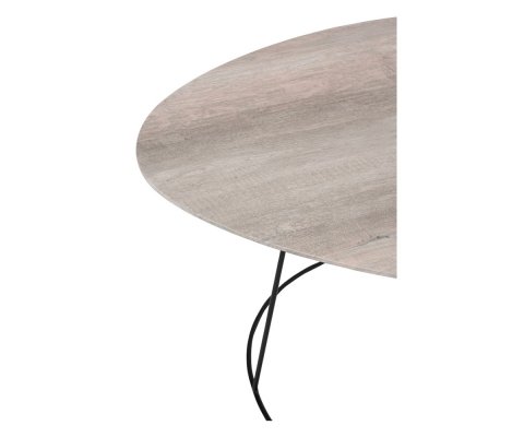 Table d'appoint en bois et métal ovale KADIA
