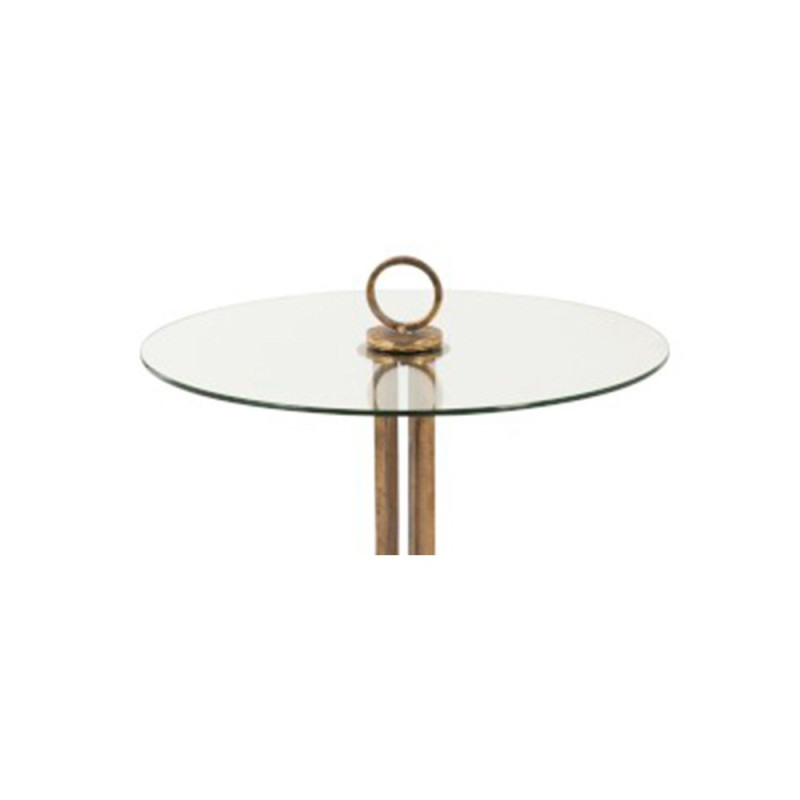 Petite table d'appoint verre et métal doré DIANG