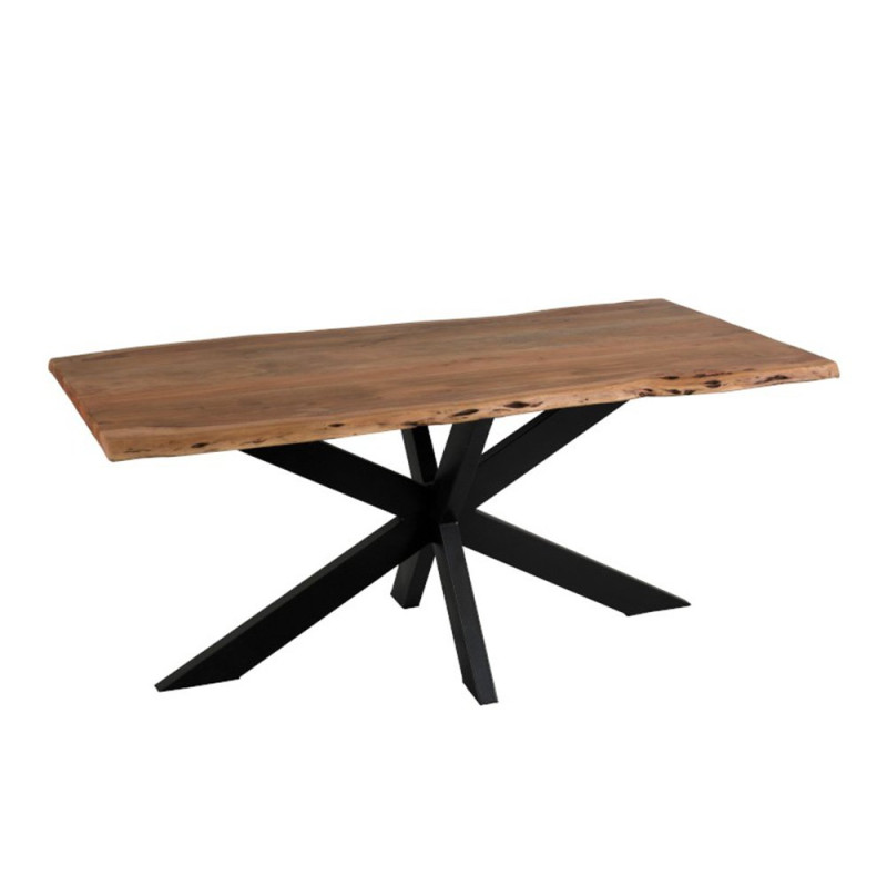 Table à manger 180x100cm plateau bois irrégulier BAY