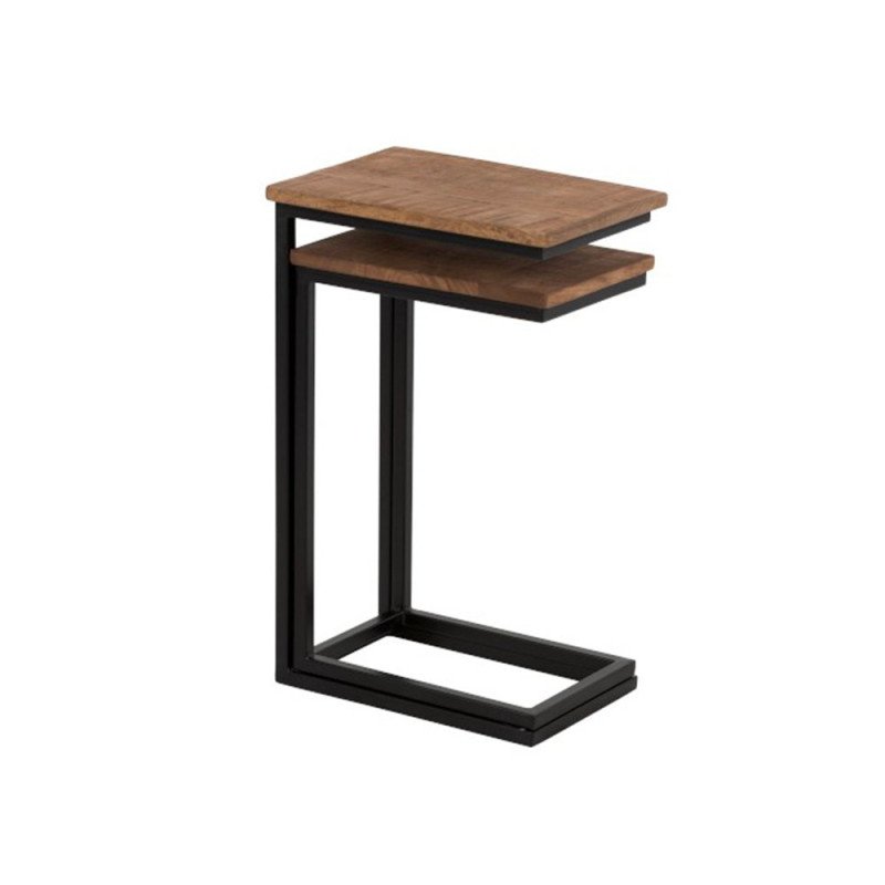 Lot de 2 tables d'appoint en bois et métal IMMOCAP