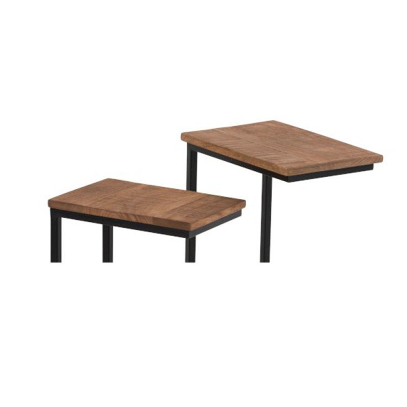 Lot de 2 tables d'appoint en bois et métal IMMOCAP