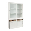 Grand buffet vitré en bois blanc BOUCOTTE
