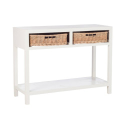 Console bohème en bois blanc avec tiroirs BOUCOTTE