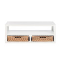 Table basse avec rangements en bois blanc BOUCOTTE