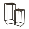 Set de 2 tables d'appoint gigognes en métal noir BONNIE