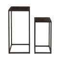 Set de 2 tables d'appoint gigognes en métal noir BONNIE