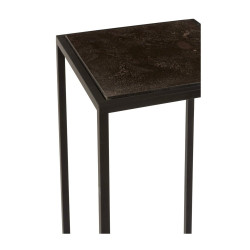 Set de 2 tables d'appoint gigognes en métal noir BONNIE