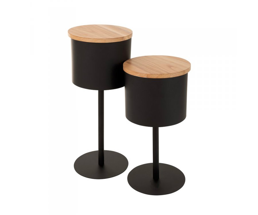 Table d'appoint en bois et métal minimaliste FACIO
