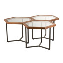Lot de 3 tables basses en verre YVONNE