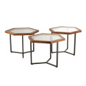 Lot de 3 tables basses en verre YVONNE