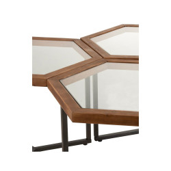 Lot de 3 tables basses en verre YVONNE
