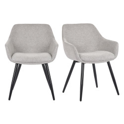 Lot de 2 chaises style rétro avec accoudoirs MOMAZ