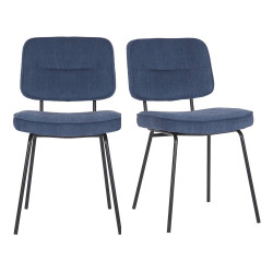 Set de 2 chaises moderne en tissu côtelé ZEZA