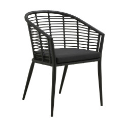 Chaise de jardin avec accoudoirs avec coussin TOKYA