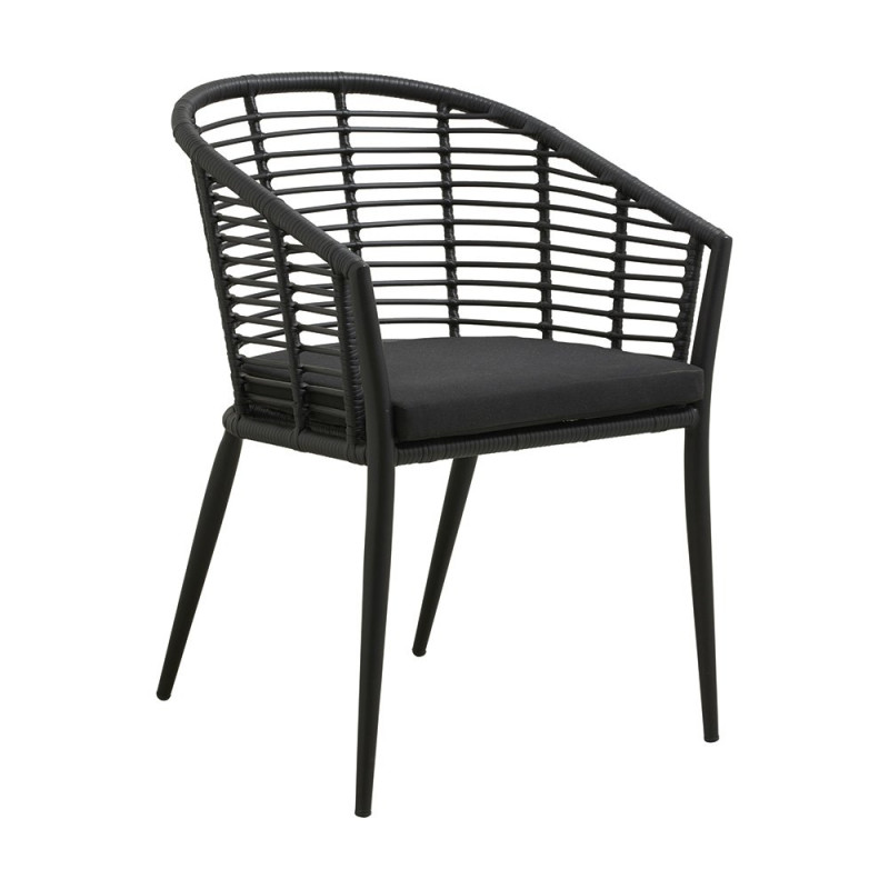 Chaise de jardin avec accoudoirs avec coussin TOKYA