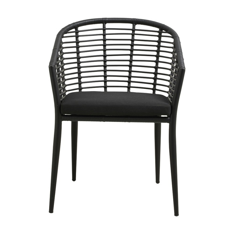 Chaise de jardin avec accoudoirs avec coussin TOKYA
