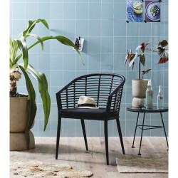 Chaise de jardin avec accoudoirs avec coussin TOKYA