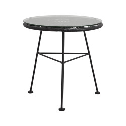 Petite table basse ronde en verre extérieur CARLOTA