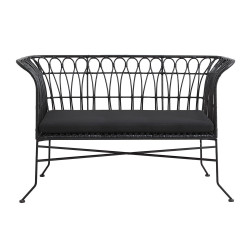 Canapé de jardin tendance métal noir MARIO