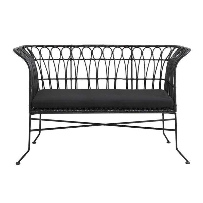 Canapé de jardin tendance métal noir MARIO