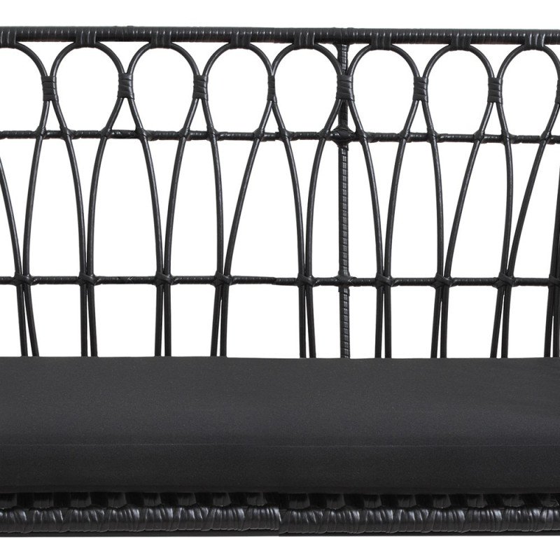 Canapé de jardin tendance métal noir MARIO