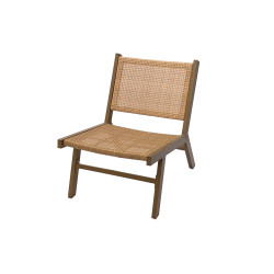 Fauteuil lounge intérieur extérieur effet bois CARLOS