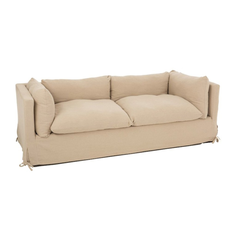 Canapé 220cm en tissu beige TEXAME