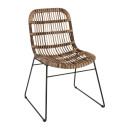 Chaise bohème intérieur extérieur en teck et métal TYLER