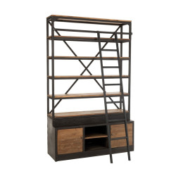Grande bibliothèque en bois avec echelle MIZA