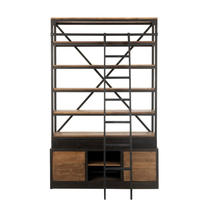 Grande bibliothèque en bois avec echelle MIZA