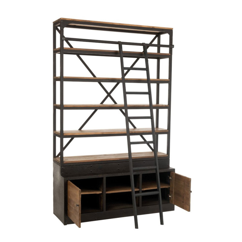 Grande bibliothèque en bois avec echelle MIZA