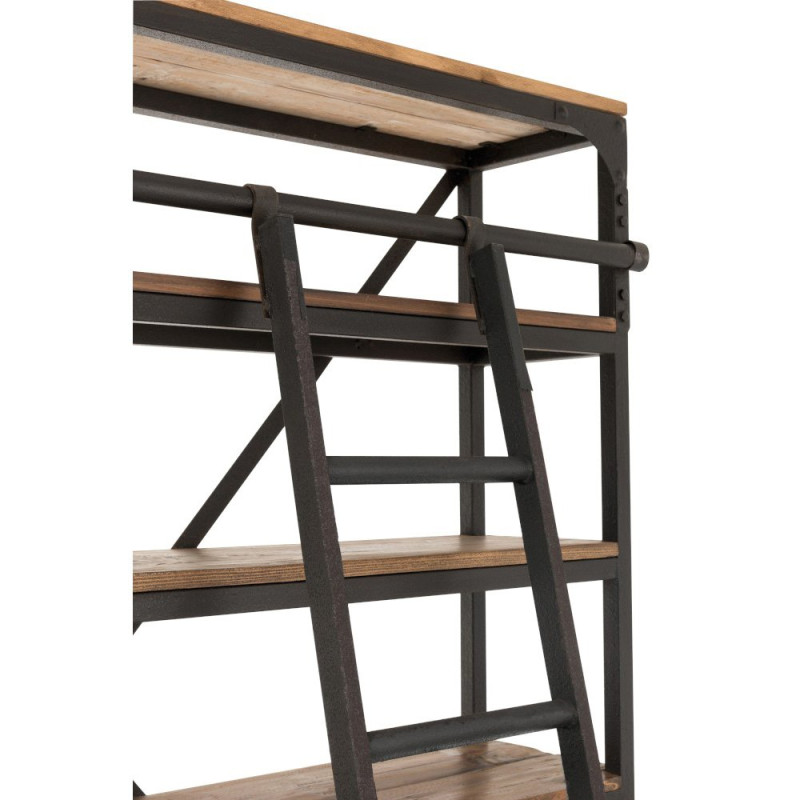 Grande bibliothèque en bois avec echelle MIZA
