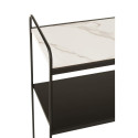 Petite console en métal noir et marbre blanc MARBA