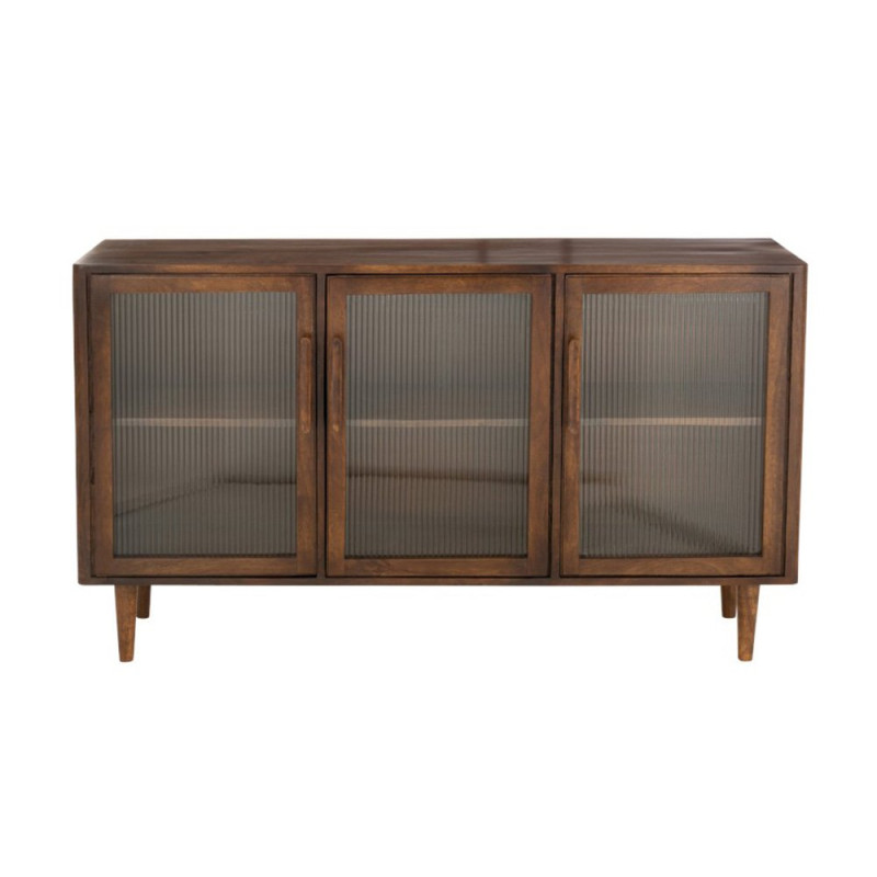 Buffet bas vitré en bois de manguier LIO