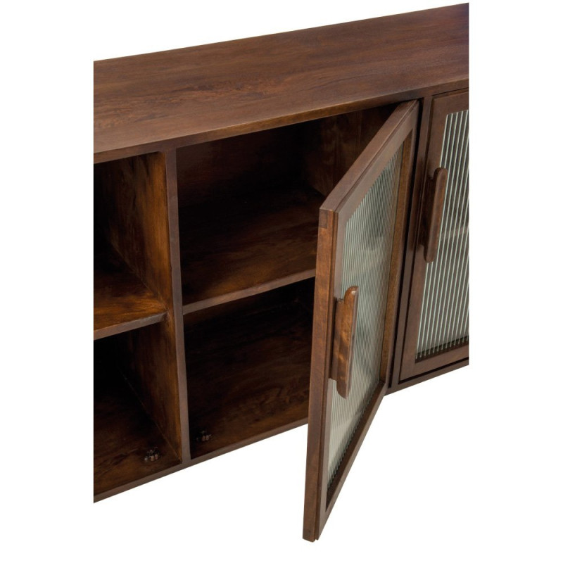 Buffet bas vitré en bois de manguier LIO