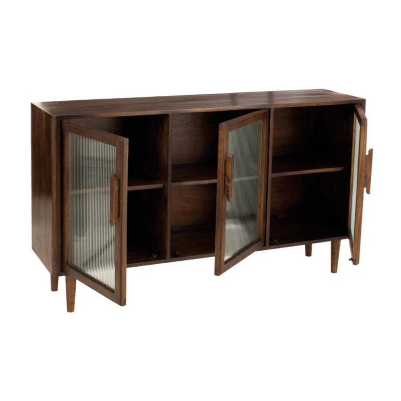 Buffet bas vitré en bois de manguier LIO