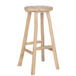 Tabouret bar ethnique 80cm chêne naturel OAKY