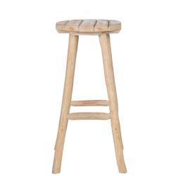 Tabouret bar ethnique 80cm chêne naturel OAKY