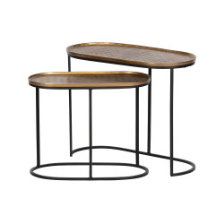 Tables gigognes métal plateau laiton EMBRACE - BePureHome