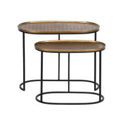 Tables gigognes métal plateau laiton EMBRACE - BePureHome