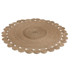 Grand tapis rond 220cm style bohème en jute NINEL