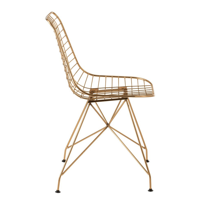Chaise design en métal doré KLINE