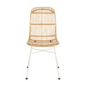 Chaise moderne en rotin et métal blanc EMAL