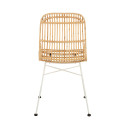 Chaise moderne en rotin et métal blanc EMAL