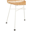 Chaise moderne en rotin et métal blanc EMAL