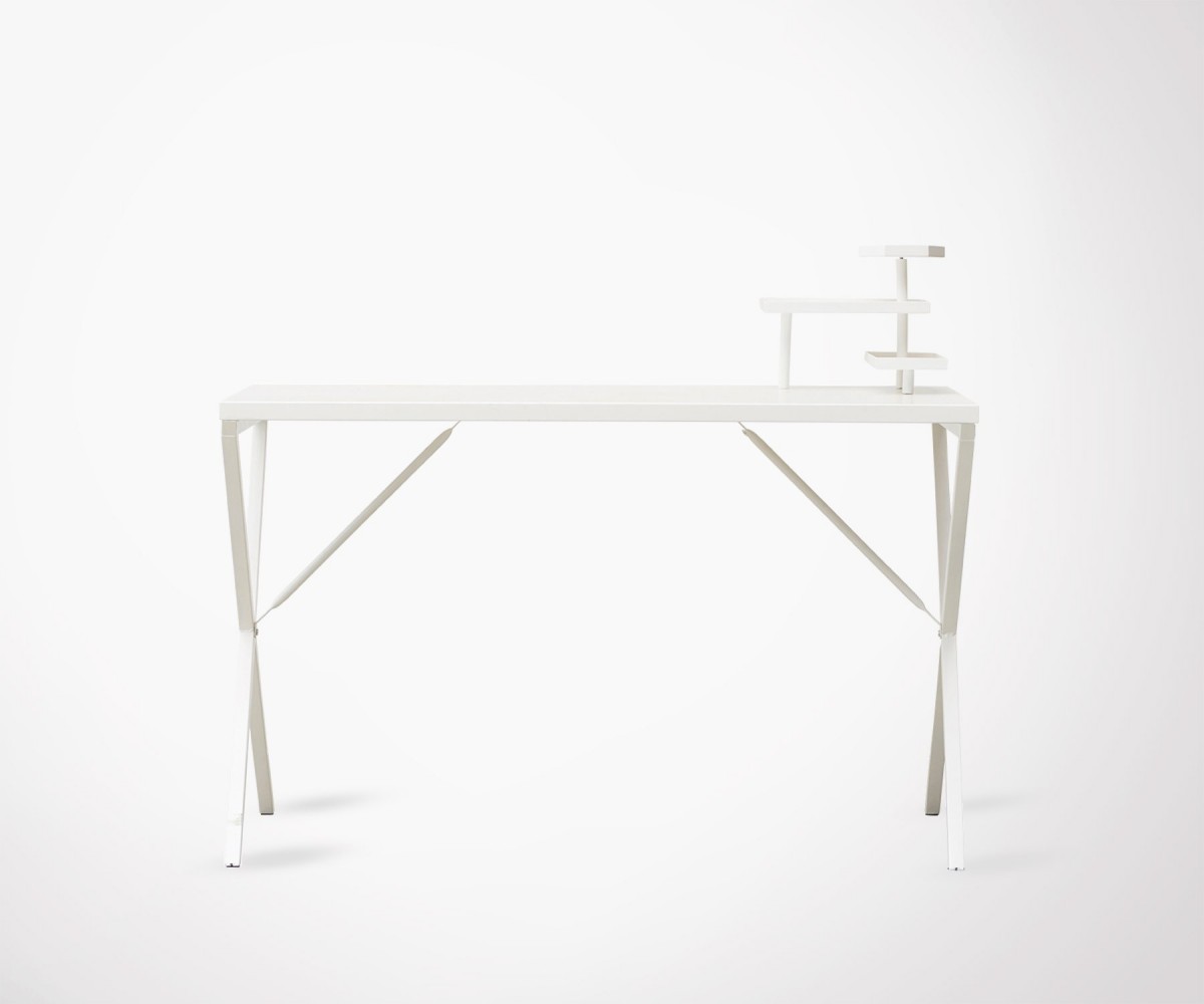 Industrial Design White Metal Desk 120cm House Doctor Bureau Métal Blanc Style Atelier Loft Travis 120cm Loading Zoom